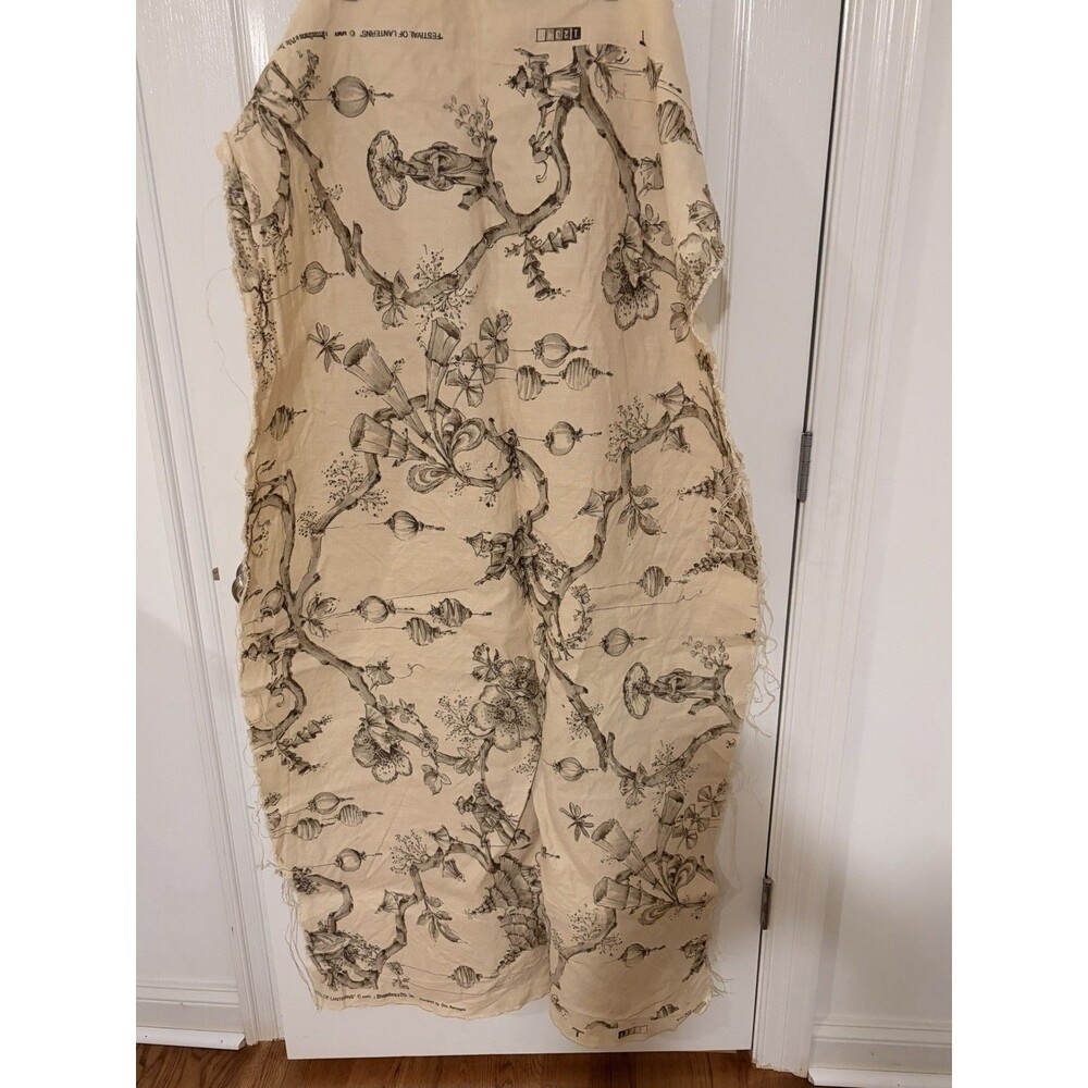 Brunschwig & Fils Festival of Lanterns Chinoiserie Color Beige Fabric - Picture 2 of 6